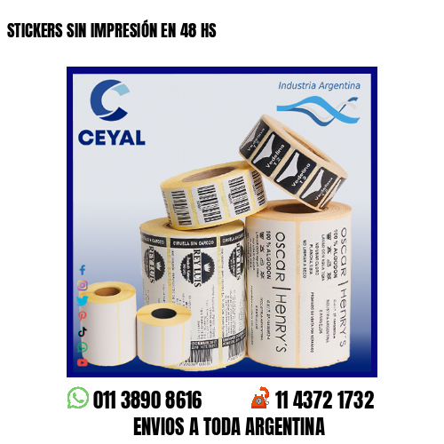STICKERS SIN IMPRESIÓN EN 48 HS