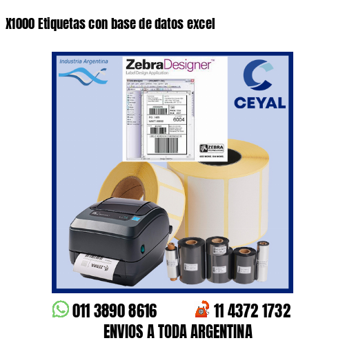 X1000 Etiquetas con base de datos excel