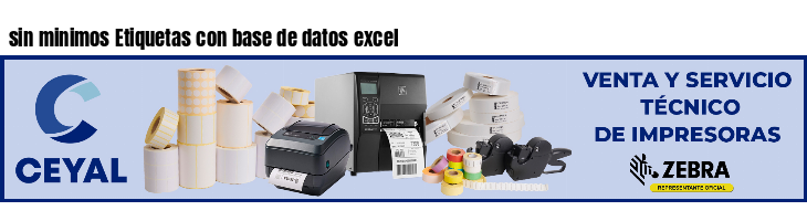 sin minimos Etiquetas con base de datos excel