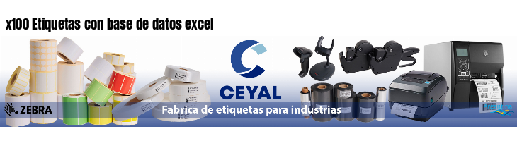 x100 Etiquetas con base de datos excel