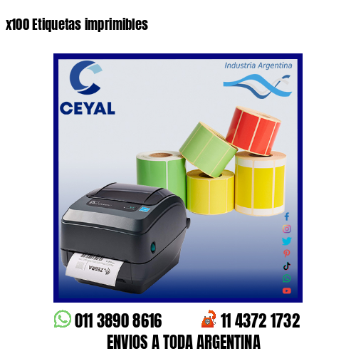 x100 Etiquetas imprimibles