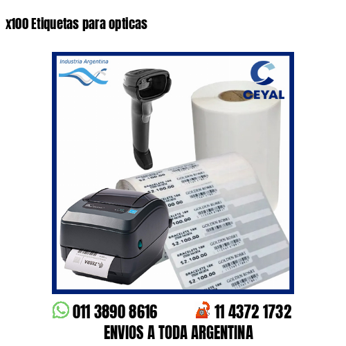 x100 Etiquetas para opticas
