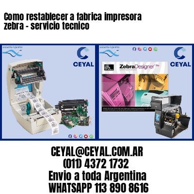 Como restablecer a fabrica impresora zebra – servicio tecnico