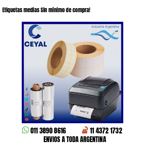 Etiquetas medias Sin mínimo de compra!