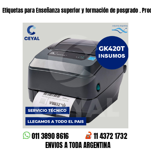 Etiquetas para Enseñanza superior y formación de posgrado . Producción propia
