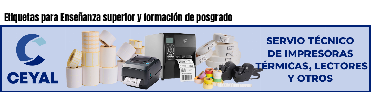 Etiquetas para Enseñanza superior y formación de posgrado
