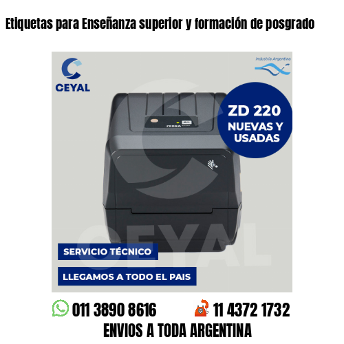 Etiquetas para Enseñanza superior y formación de posgrado