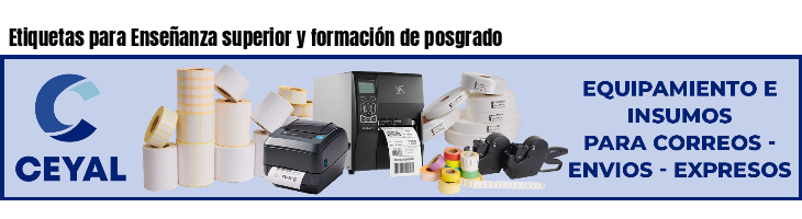 Etiquetas para Enseñanza superior y formación de posgrado