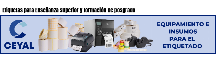 Etiquetas para Enseñanza superior y formación de posgrado