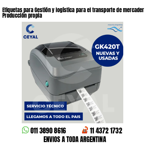 Etiquetas para Gestión y logística para el transporte de mercader . Producción propia