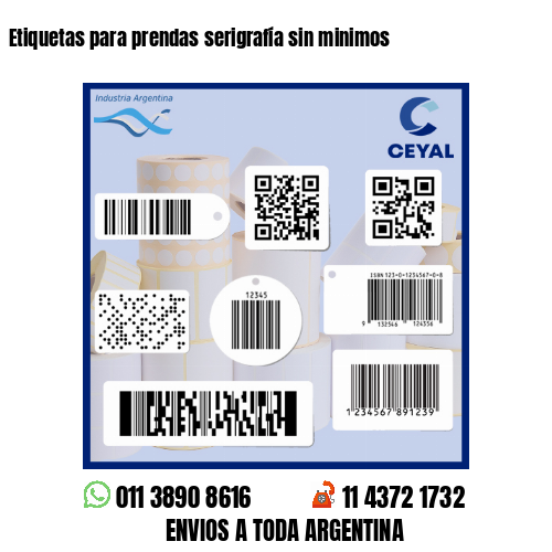 Etiquetas para prendas serigrafía sin minimos