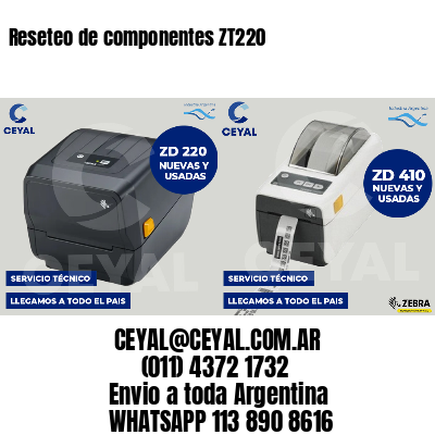 Reseteo de componentes ZT220