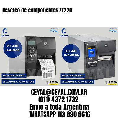 Reseteo de componentes ZT220