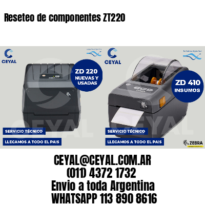 Reseteo de componentes ZT220