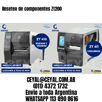 Reseteo de componentes Zt200
