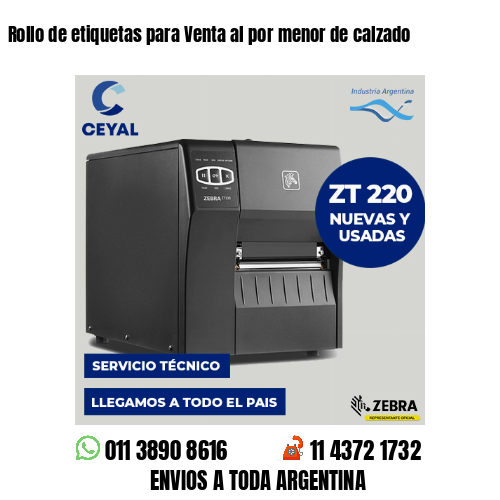 Rollo de etiquetas para Venta al por menor de calzado