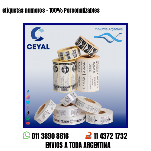 etiquetas numeros – 100% Personalizables