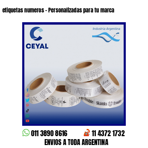 etiquetas numeros – Personalizadas para tu marca